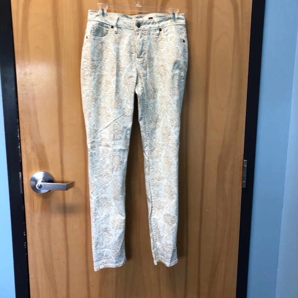Women's Printed Christopher Blue Light Cream and beige print Jeans